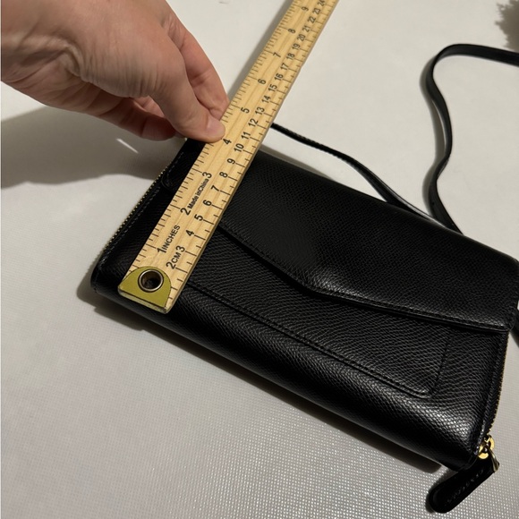 Vera Bradley‎ Black Leather Envelope Adjustable Crossbody Shoulder Bag Purse - Picture 5 of 5